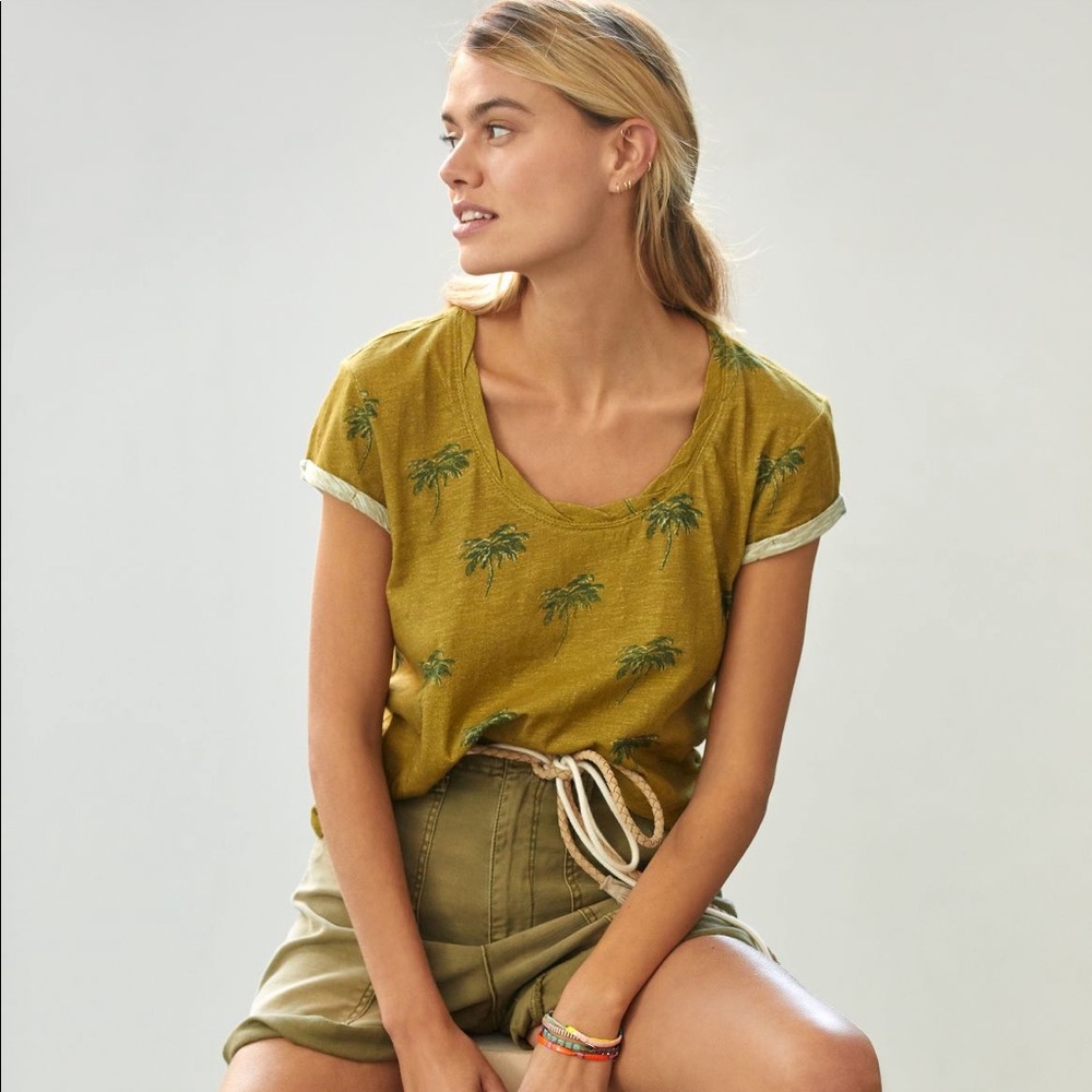 Anthro 100% cotton scoop neck tee NWOT